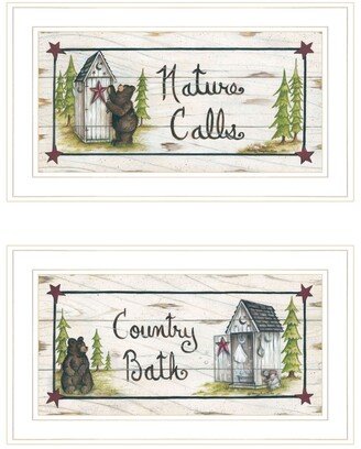 Nature Calls 2-Piece Vignette by Mary June, White Frame, 21