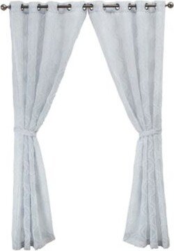 Everyn Sheer Embellished Grommet Window Curtain Panel Pair With Tiebacks Collection