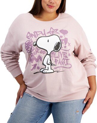 Love Tribe Trendy Plus Size Snoopy Graffiti Graphic Sweatshirt