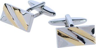 Rhodium and Gold Detailed Cufflinks