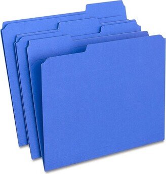 HITOUCH BUSINESS SERVICES Reinforced File Folder 1/3 Cut Letter Size Blue 100/Box TR508911/508911