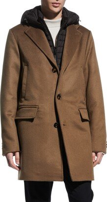 Men's Wool-Cashmere Coat w/ Removable Bib