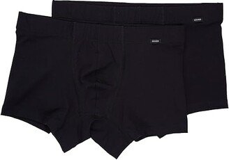 Cotton Essentials 2-Pack Boxer Brief (Black 1) Men's Underwear