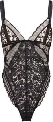 High cut lace bodysuit