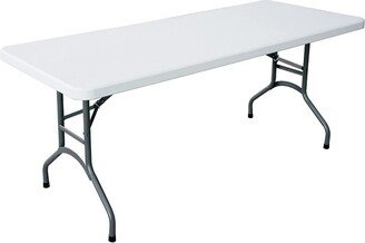 706 Outdoor/Indoor Heavy Duty Dining Group 6 Foot Straight Folding Banquet Table, White