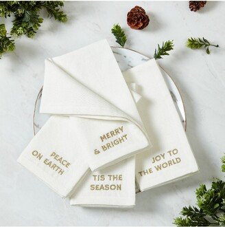 Joyful Sentiment Embroidered Napkins, Set of 4 - 17