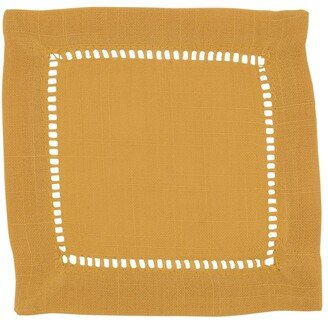 Saro Lifestyle Hemstitched Border Cocktail Napkin Set of 12