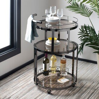 Rio 3 Tier Round Bar Cart-Black Nickel / Tea - 22.1 x 19.7 x 34.3