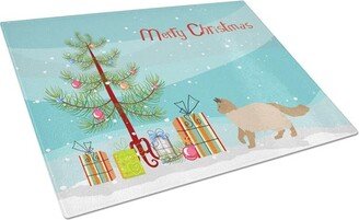 CK4693LCB Ragdoll No.2 Cat Merry Christmas Glass Cutting Board