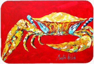 MW1116LCB Crab Blue On Red Senior Glass Cutting Board