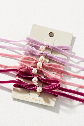 By Anthropologie Pearl Velvet Wrap Hair Ties, Set of 6-AA