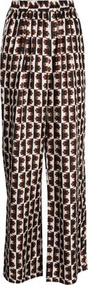 Straight-Leg Graphic-Print Trousers