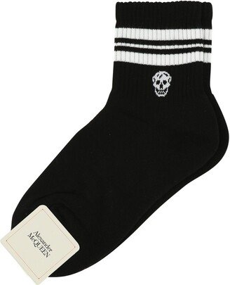 Black Stretch Cotton Blend Socks