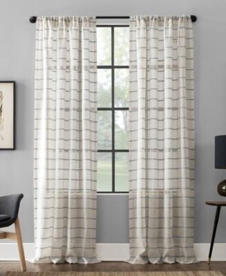 Textured Twill Stripe Anti Dust Curtain Panel Collection