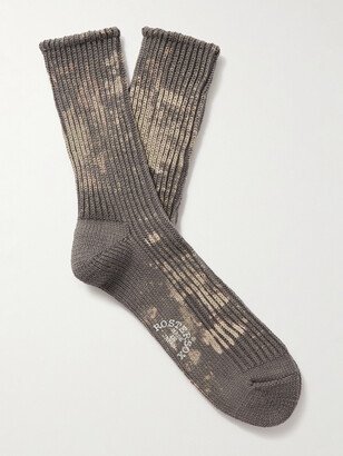 Rostersox Ribbed Printed Cotton-Blend Socks