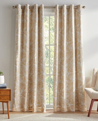 Tropical Floral Grommet Room Darkening 2-Piece Curtain Panel, 50 x 108