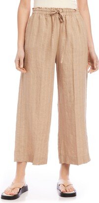 Pressed Pleated Linen Crop Pants