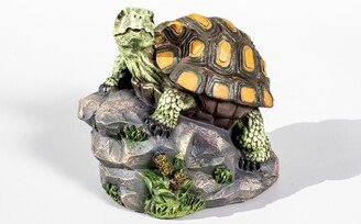 Tortoise Statue Turtle On Rock Wildlife Sculpture Garden Decor Animal Lawn Patio Figurine Yard Outdoor Ornament Exotic Feng Shui Gift