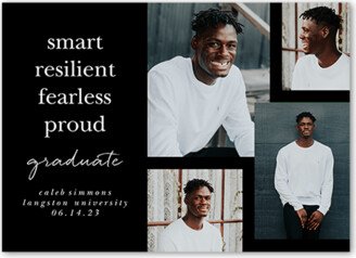 Graduation Announcements: Resilient Grad Graduation Announcement, Black, 5X7, Standard Smooth Cardstock, Square