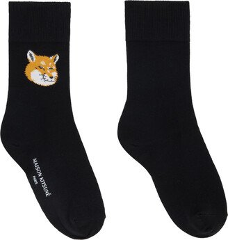 Black Fox Head Socks