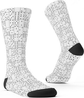 Socks: Domino Universe - Black And White Custom Socks, White