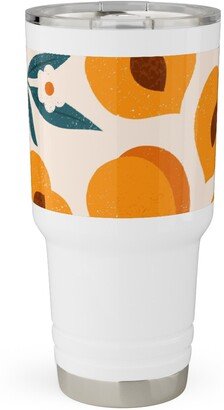 Travel Mugs: Summer Peches - Orange Travel Tumbler, 30Oz, Orange