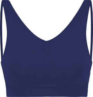 Yes Flâneuse Gisele V-Neck Sports Bra With Double Spaghetti Straps Medival Blue