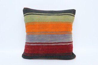 Home Decor Pillow, Throw Pillow Covers, Kilim Orange Cushion Case, Striped Dog Cover, Designer Cushion, 7287