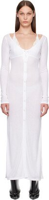 VAILLANT White Cardigan Midi Dress