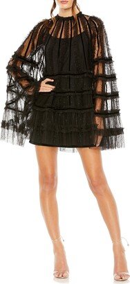 Bell Sleeve Ruffle Tulle Cocktail Minidress