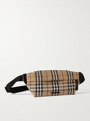 Checked Shell Belt Bag-AA