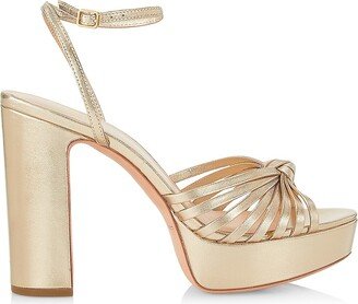 Rivka 120MM Metallic Leather Knot Platform Sandals