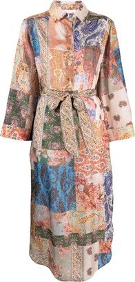 Paisley-Print Silk Shirtdress