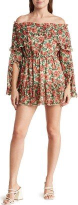 Floral Ruffle Off the Shoulder Minidress