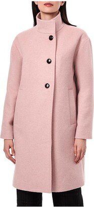 Womens Wool Coat with Stand Collar