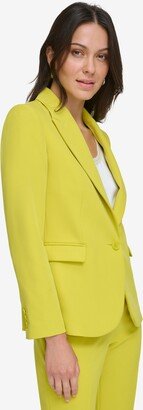 Petite Flap-Pocket Single-Button Blazer