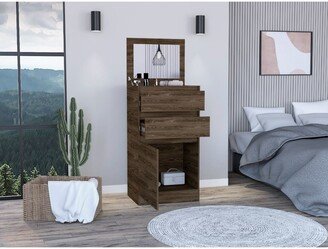 IGEMAN 2-Drawer Dresser Dark Walnut, Suitable for Bedroom