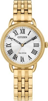 Eco-Drive Women's Gold-Tone Stainless Steel Bracelet Watch 29mm