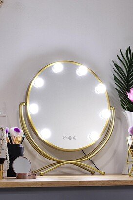 Living and Home Luxurious Round Hollywood Vanity Mirror with LED Lights
