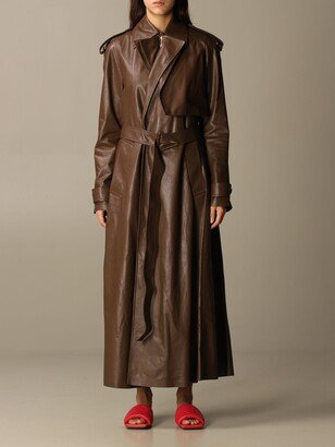 Leather trench coat women