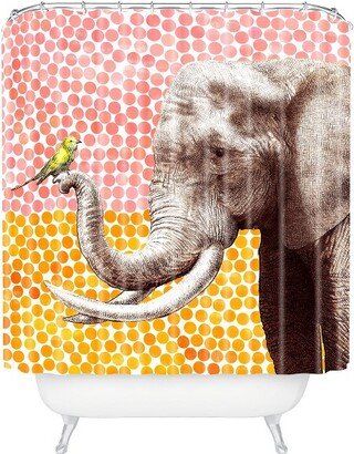 New Friends 2 Shower Curtain Orange