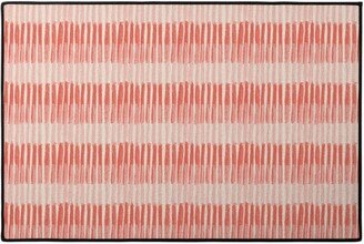 Door Mats: Strips - Coral Door Mat, Pink