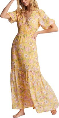 Juniors' Spellbound Puff-Sleeve Maxi Dress