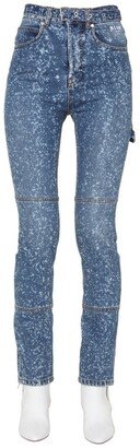 Paint Splatter Skinny Jeans-AA