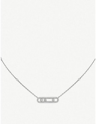 Womens White Baby Move Pavé 18ct White-gold and Diamond Necklace