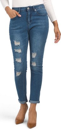 TJMAXX Roll Cuff Destructed Skinny Jeans For Women