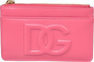 Embossed Logo Top Zip Card Holder