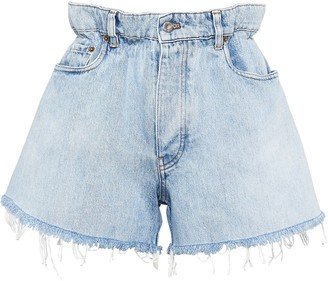 High-Waisted Denim Shorts-AO