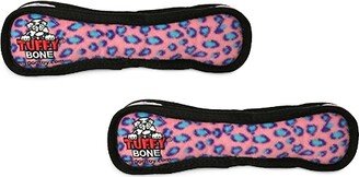 Tuffy Ultimate Bone Pink Leopard, 2-Pack Dog Toys