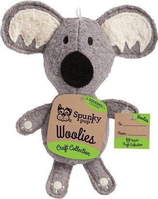 Spunky Pup Woolies Dog Toy | Squeaky Plush Toy | Made with Double Stitched Wool | Mini Koala